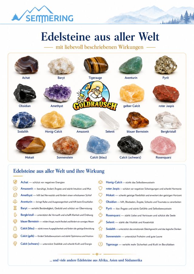 Edelsteine aus aller Welt mit ihren Wirkungen