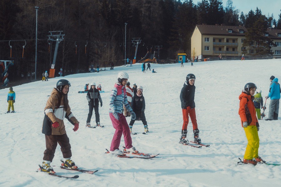 Gemeinsam die Piste runter