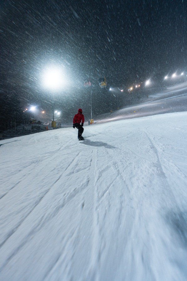 13 km Piste unter Flutlicht
