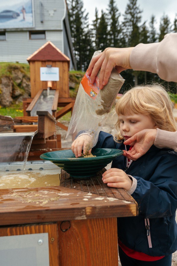 Konzentriert nach Gold waschen